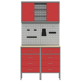 Work Cabinet Set with Drawer with Shelf with Storage 5 pcs Red 3321423