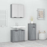 3 Piece Bathroom Cabinet Set Grey Sonoma Engineered Wood 3115874