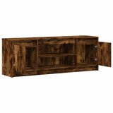 TV Cabinet with LED Smoked Oak 139.5x34x50 cm Engineered Wood 852198