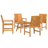 Garden Lounge Set 5 pcs Brown Solid Acacia Wood 3154130