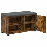 Hall Bench with Cushion with Shelf Smoked Oak 80 x 38 x 46 cm 891508
