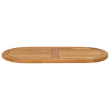 Table Top 80 x 40 x 2.5 cm Oval Solid Teak Wood Natural 42033170