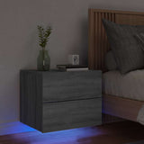 Wall-mounted Bedside Cabinet with LED Lights Grey Sonoma 836822