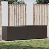Garden Storage Box Poly Rattan 200x50x60 cm Brown 46475