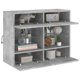 TV Wall Cabinet with LED Lights Concrete Grey 78.5x30x60.5 cm 837102