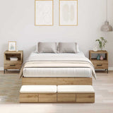 Storage Bed Frame with Drawer Artisan oak 236.5 x 120 x 31.5 cm 3335636