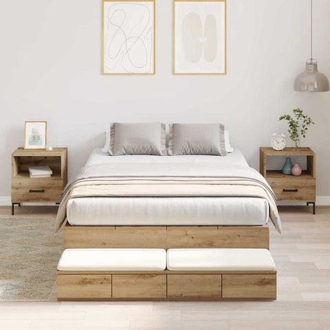 Storage Bed Frame with Drawer Artisan oak 236.5 x 120 x 31.5 cm 3335636