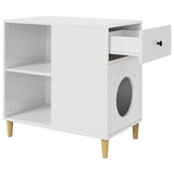 Cat House Gloss White 72 x 42.5 x 70 cm Engineered Wood 8000684