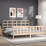 ZNTS Bed Frame without Mattress Solid Wood Pine 3192116