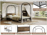 Metal bed, 3FT single bed 90x190cm, Durable and Sturdy, Canopy Twin Bed, Iron bed for adults & N604P283084B