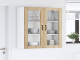 Wall Glass Cabinet LUCCA Sonoma Oak 80 x 31 x 100 cm 885157