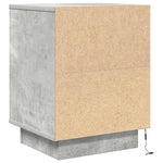 ZNTS Bedside Cabinet with LED Lights Concrete Grey 38x34x50 cm 861289