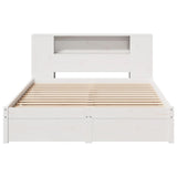 Bookcase Bed without Mattress White 120x200cm Solid Wood Pine 3322358