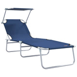 Sun Lounger Folding 2 pcs Blue 58 x 188 x 77cm Polyester 42003059