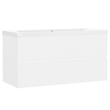 Sink Cabinet with Built-in Basin White Engineered Wood 3071558