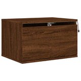 Wall-mounted Bedside Cabinets with LED Lights 2 pcs Brown Oak 836839