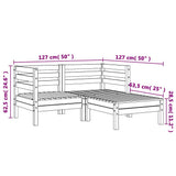 Garden Sofa Natural wood Solid Douglas wood 2-seater Modular 838024
