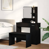 Dressing Table Set with Drawer 2 pcs Black Oak Engineered Wood 3333076