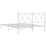 Metal Bed Frame without Mattress with Headboard White 140x190cm 376551