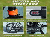 Kids Scooter with Four-Level Adjustable Handlebar, Dual Brake System, 200mm Wheels, ABEC-7 Bearings, T3398P348533