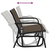 Garden Glider Bench Brown120.5x76x86.5 cm Textilene&Steel 362709