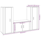 3 Piece TV Cabinet Set Smoked Oak Engineered Wood 3188755