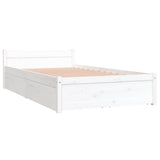 Bed Frame without Mattress with Drawers White Single 3103479