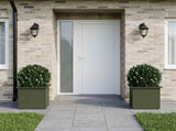 Garden Planter with LED 2 pcs Olive Green 40 x 40 x 40 cm Steel 8008133