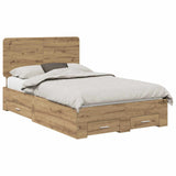 Bed Frame with Drawer Artisan Oak 120 x 200 cm Engineered Wood 3412809