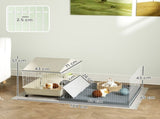 Small Animal Cage with Removable Pet Playpen, Guinea Pig Cage with Waterproof Pad, Hay Feeder, 108 x T3398P350111