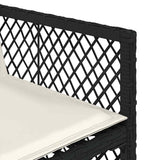 13 Piece Garden Dining Set with Cushions Black Poly Rattan 3210762