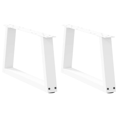 ZNTS Dining Table Legs V-Shape 2 pcs White 70x cm Steel 4012537