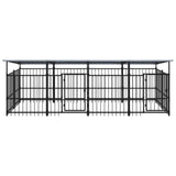 Outdoor Dog Kennel with Roof Steel 7.51 m 3124668
