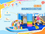 Kids Bounce Castle Inflatable House with Trampoline Pool Climbing Wall with Inflator Carrybag, 2.8 x T3398P348065