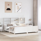 Bookcase Bed without Mattress White 180x200 cm Super King Solid Wood 3323798