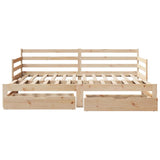 Daybed with Trundle and Drawers without Mattress 90x200 cm 3302171