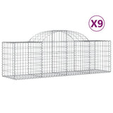 Arched Gabion Baskets 9 pcs 200x50x60/80 cm Galvanised Iron 3146285
