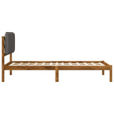 Bed Frame with Upholstered Headboard Natural and Light Grey 903933