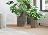 Planter Basket with Storage 2 pcs Grey 42020957