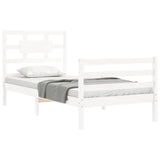 Bed Frame without Mattress White 90x200 cm Solid Wood 3194427