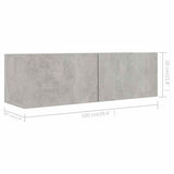 6 Piece TV Cabinet Set Concrete Grey Engineered Wood 3079148