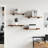 Wall Shelves 4 pcs Smoked Oak 60x30x1,5 cm Engineered Wood 838237