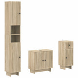 3 Piece Bathroom Cabinet Set EDE Engineered Wood 3417821