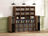 CD Storage Unit with Adjustable Shelves, 89 x 130.5 cm, Rustic Brown T3398P553227