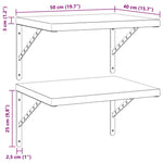 Wall Shelves 2 pcs 50x40 cm Black Stainless Steel 3214517