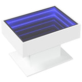 Coffee Table with LED White 70x50x45 cm Engineered Wood 847532