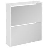 Shoe Cabinet with Mirror 2-Layer High Gloss White 63x17x67 cm 342631