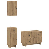 3 Piece Bathroom Cabinet Set EDE Artisan Oak Engineered Wood 3417746