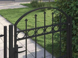 Fence Gate "ASSEN" with Arched Top Steel 102x125 cm Black 143085