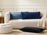 Cushion Cover 12 pcs HOUTEN Navy Blue 40 x 80 cm Flannel 918417